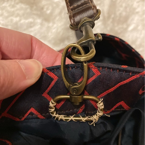 Tommy Hilfiger Geometric Patterned Tote Bag - Red and Navy Monogram - Picture 10 of 12